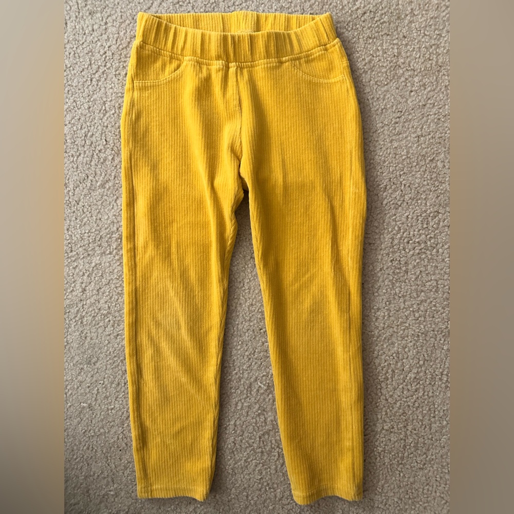Hanna Andersson Mustard Yellow Kids Girls Leggings Cords Corduroy 110 5